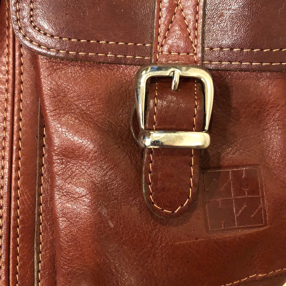 Genuine Leather Saddle Brown Backpack From Argent… - image 2